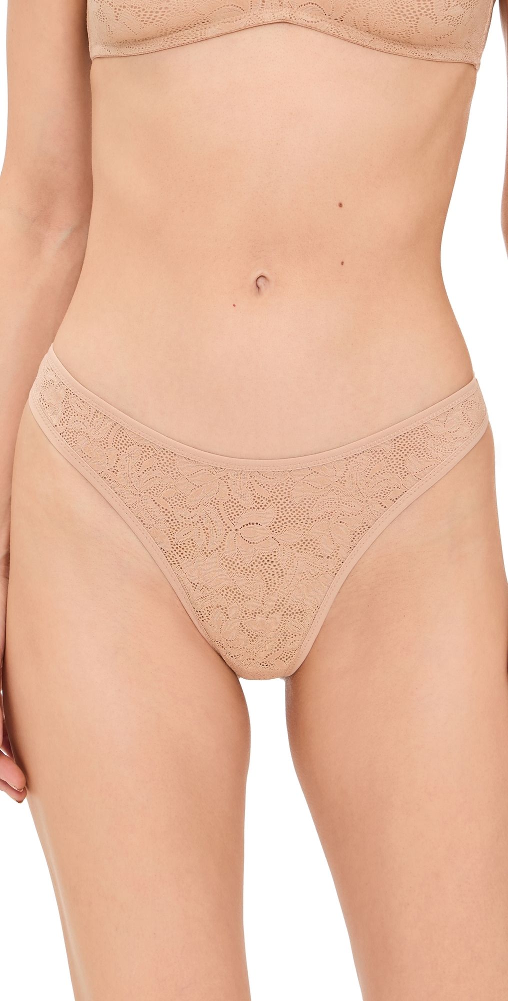 Eberjey Soft Stretch Recycled Lace Thong Sunkissed S