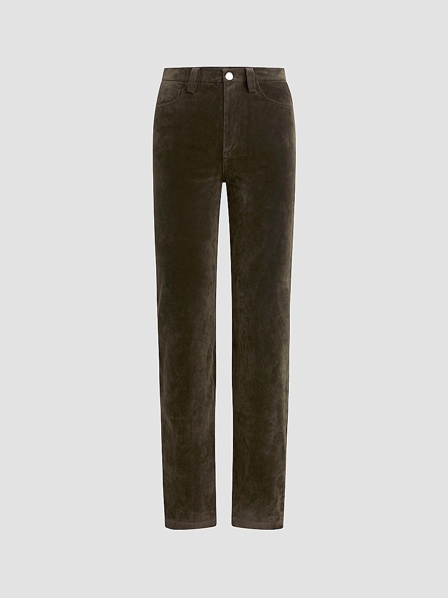 Women's Margot Faux-SuedeSlim Pants - Olive - Size 32