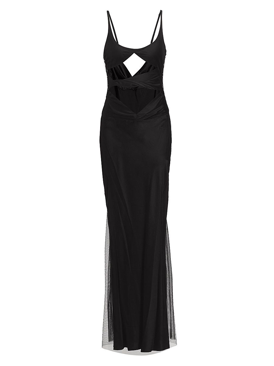 Women's Quinn Tull-Embellished Floor-Length Dress - Noir - Size 12
