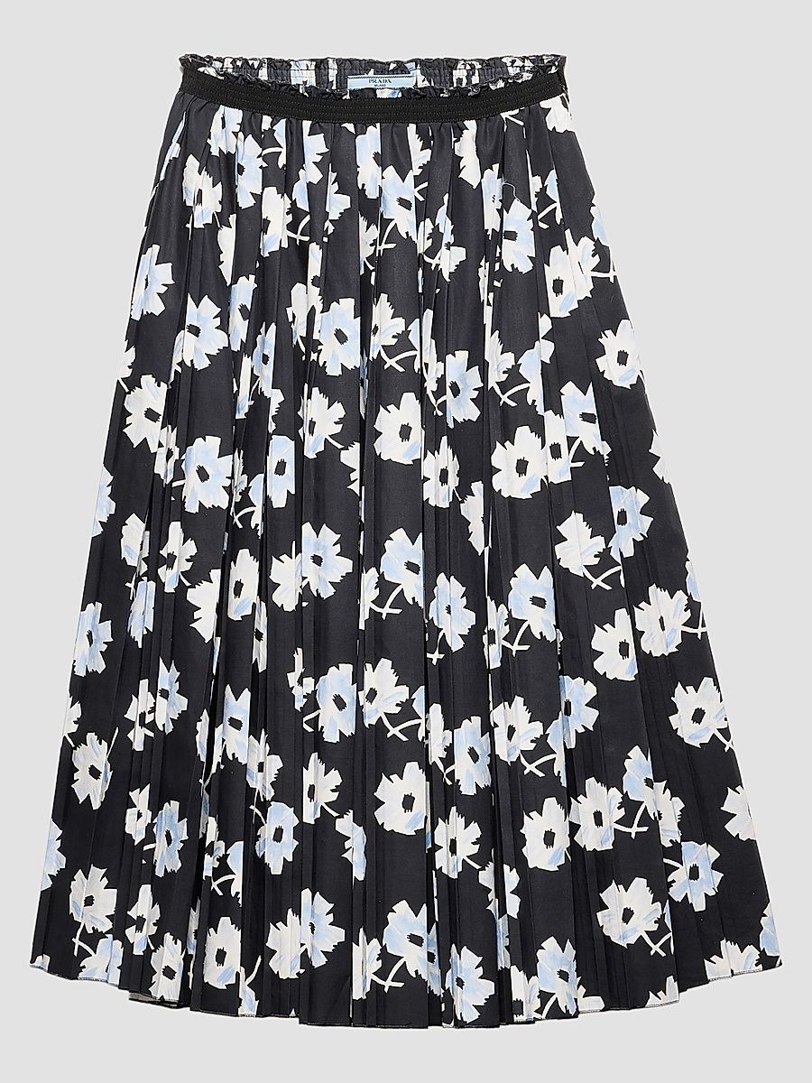 Women's Pleated Poplin Skirt - Black - Size 2