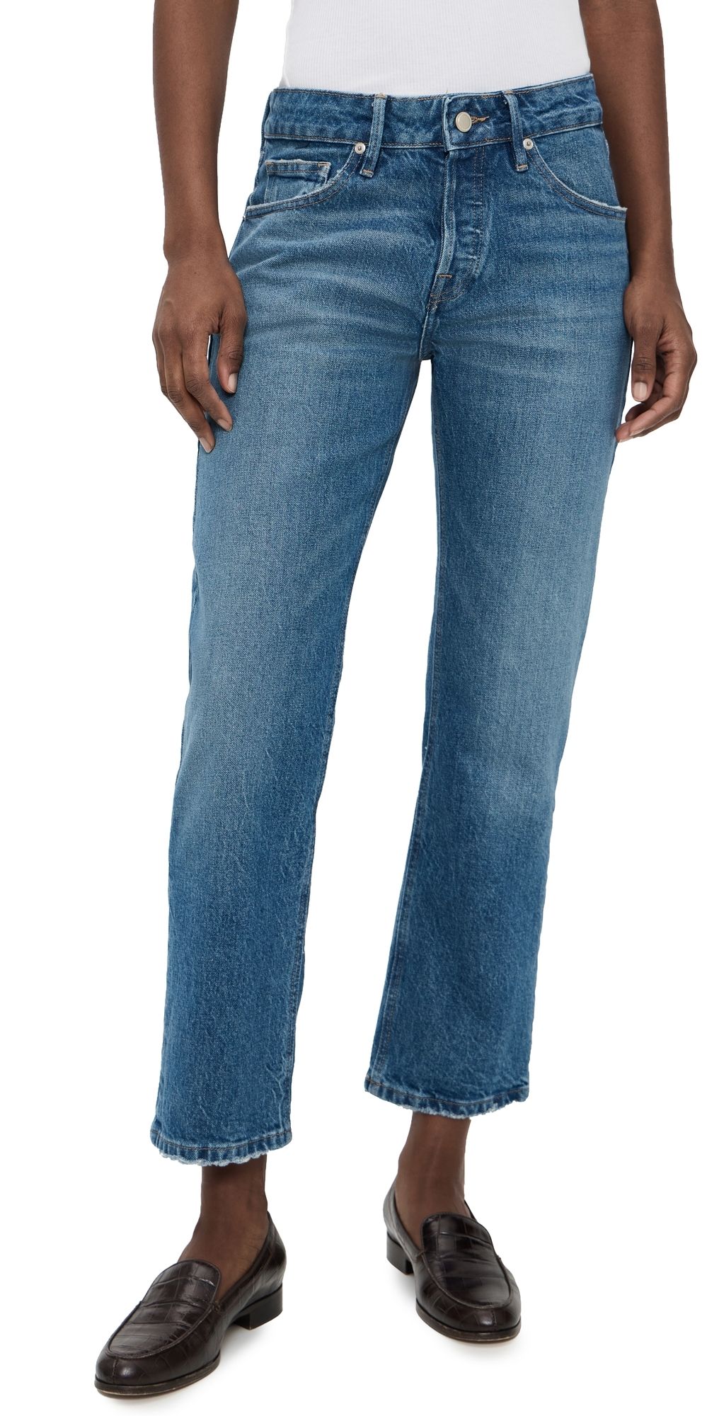 Good American Vintage Straight Ankle Jeans Indigo1222 10