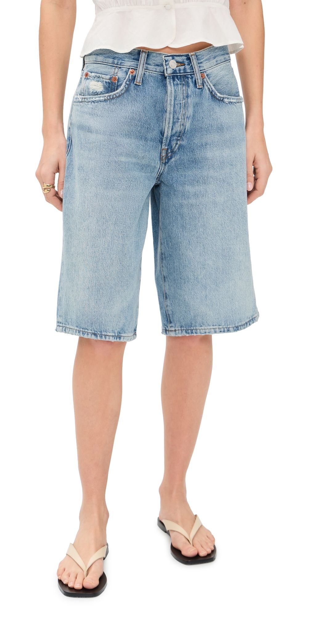 RE/DONE Skater Shorts Aged Worn Blue 23