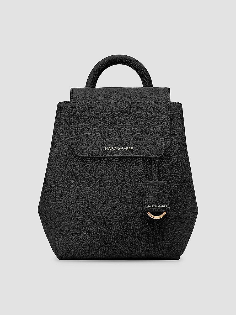 Maison de Sabre Women's Mini Soft Leather Backpack - Black Caviar