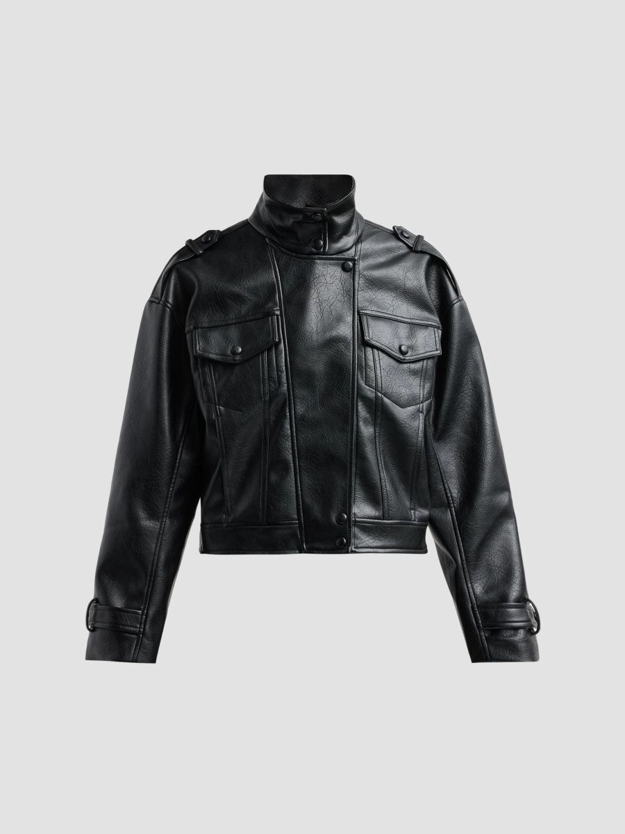 Generation Love Women's Dublin Faux Leather Jacket - Black - Size XL