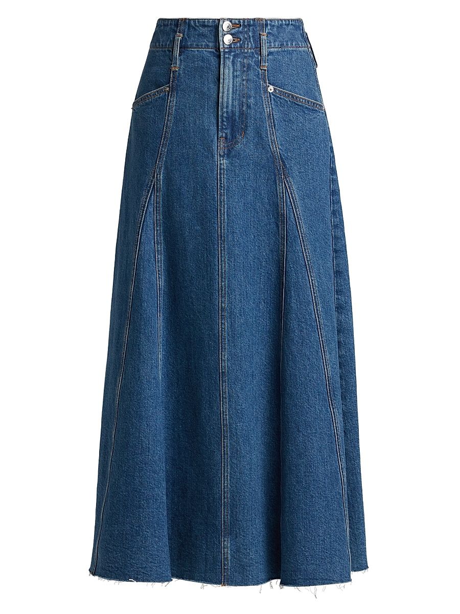 Women's Alix Circle Denim Midi-Skirt - Serendipity - Size 12
