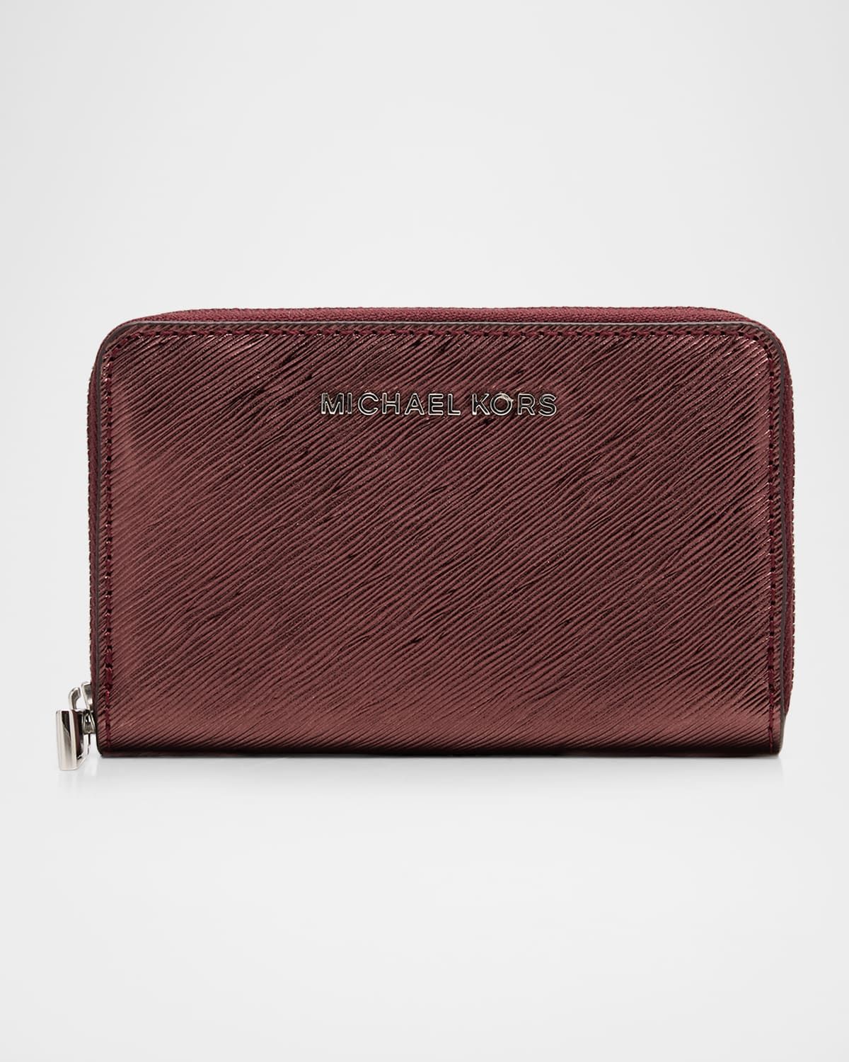 Jet Set Small Metallic Faux Leather Wallet