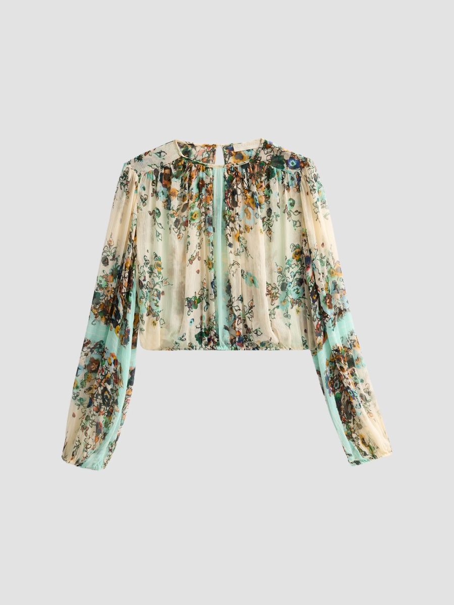 Ulla Johnson Women's Elenora Floral Silk Blouse - Jasmine - Size 12