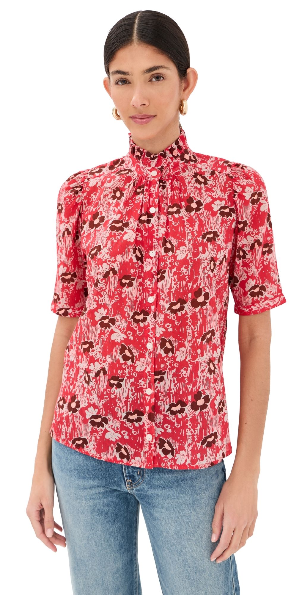 Alix of Bohemia Winnie Rougewood Shirt Medium Red XL