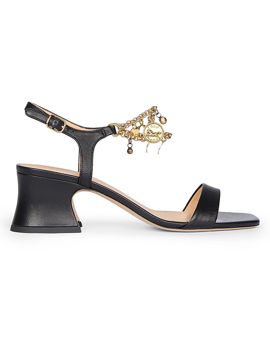 Women's Chloé Charms Leather Sandals - Black - Size 11