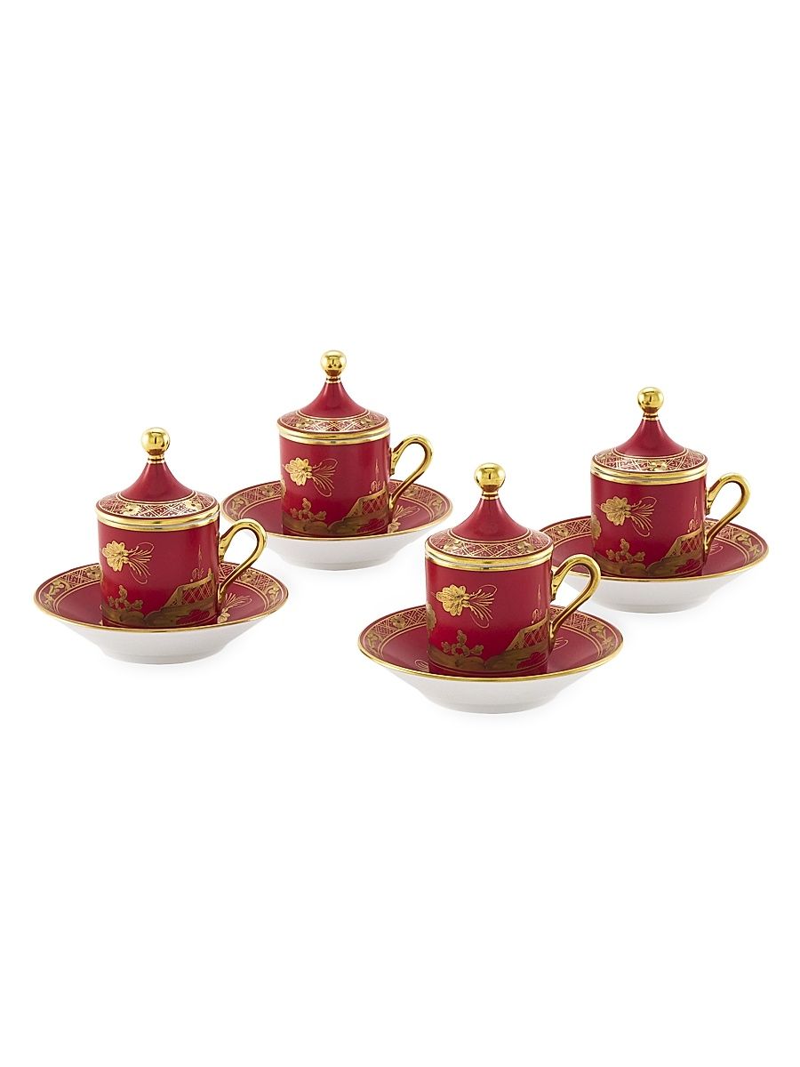 Tesori Oriente Italiano 12-Piece Antico Doccia Coffee Set - White Gold