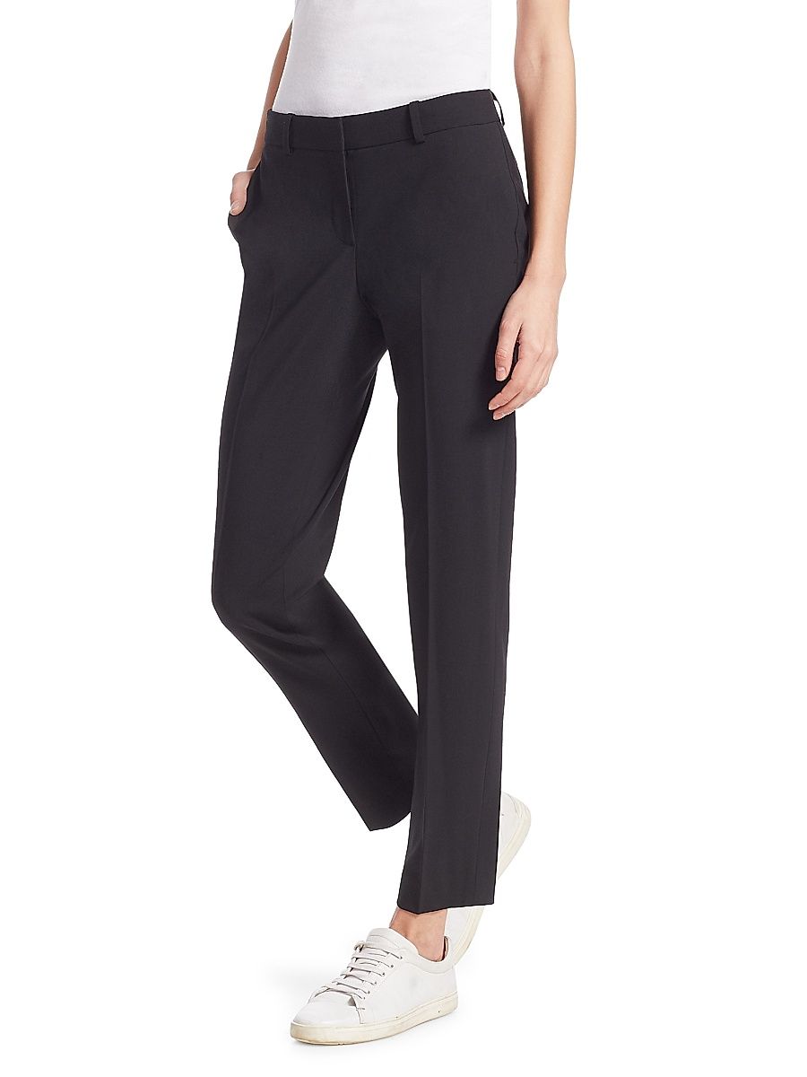 Women's Treeca Skinny-Leg Cropped Classic Suiting Pants - Black - Size 12