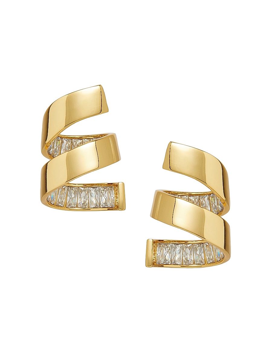 Women's Pirouette Spiral 14K-Gold-Plated & Crystal Earrings - Gold