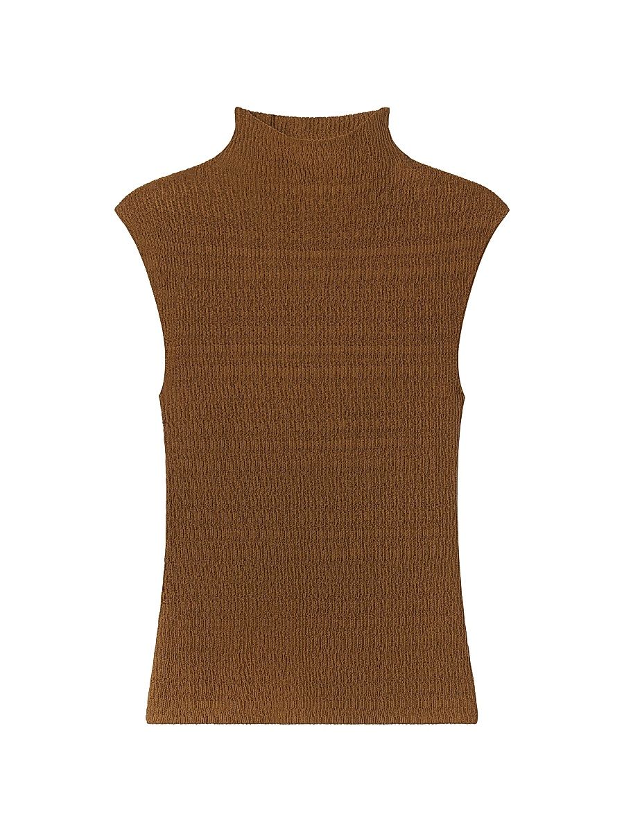 Women's Jada Turtleneck Top - Saddle - Size XL