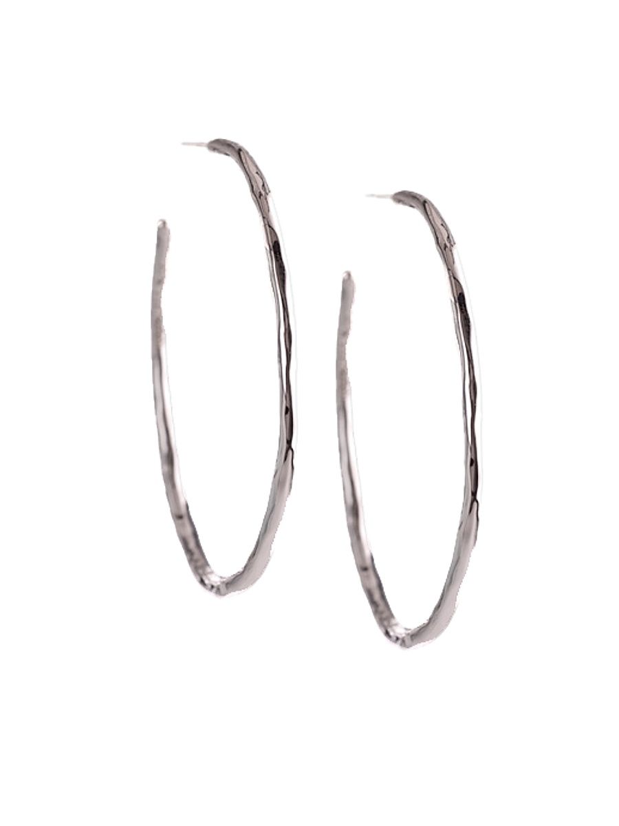 Women's Classico Medium Sterling Silver Squiggle Hoop Earrings - Silver