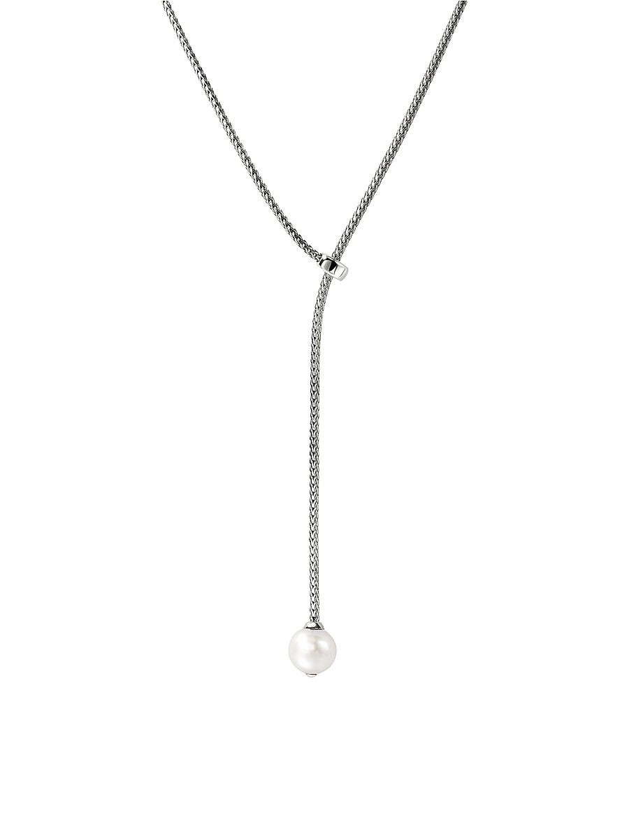 Women's JH Essentials Sterling Silver & Cultured Freshwater Pearl Lariat Necklace - Silver