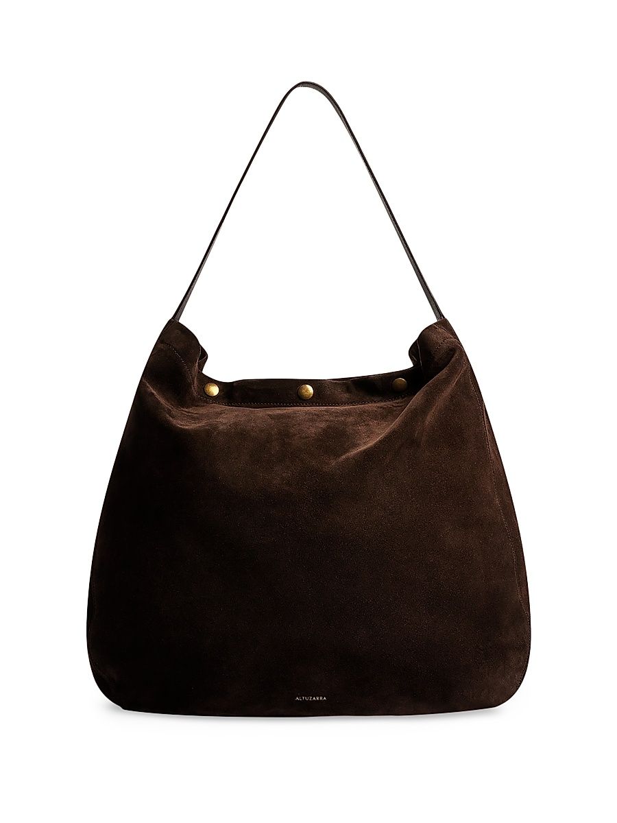 Women's Extra-Large Suede Hobo Bag - Sycamore