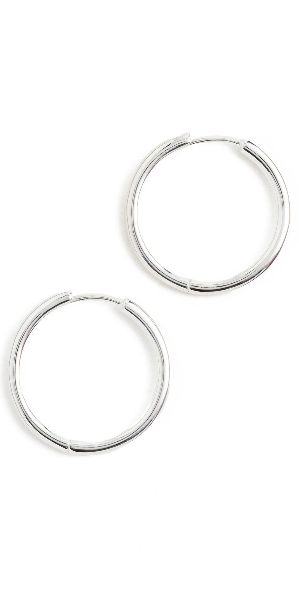 Madewell Demi Skinny Medium Hoop Earrings Silver One Size