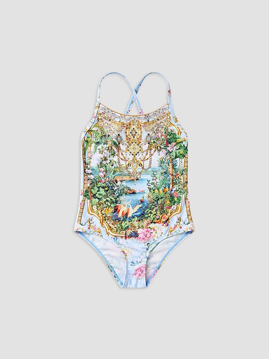 Little Girl's & Girl's Embellished Printed One-Piece Swimsuit - Sisisociety - Size 4