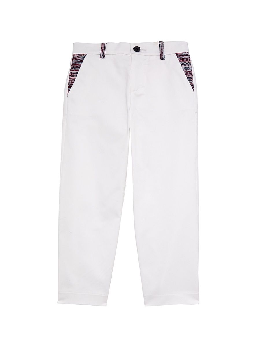 Little Boy's & Boy's Stretch-Cotton Trousers - White - Size 14
