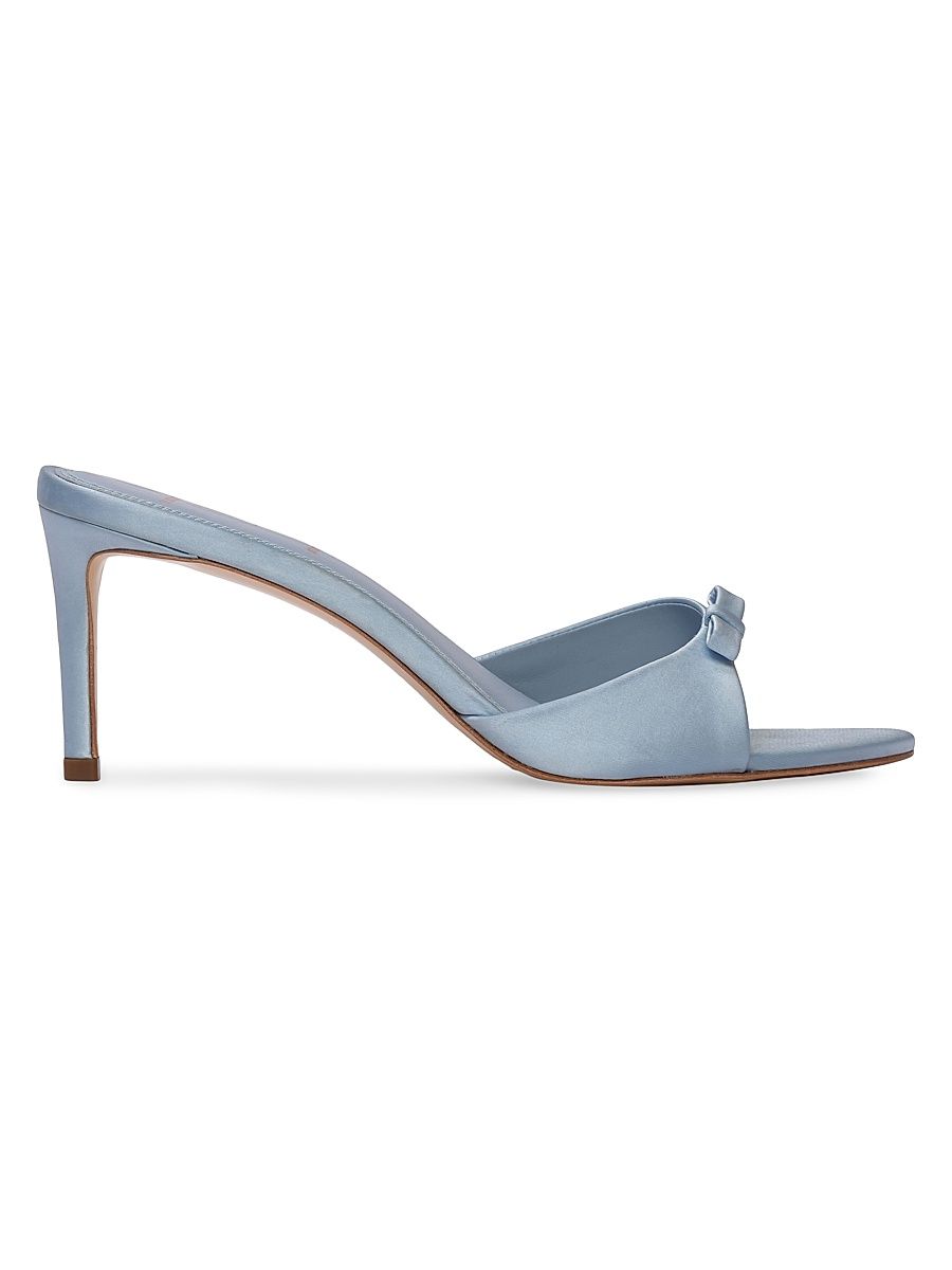 Women's Albie 65MM Satin Mule Sandals - Blue Fog - Size 12