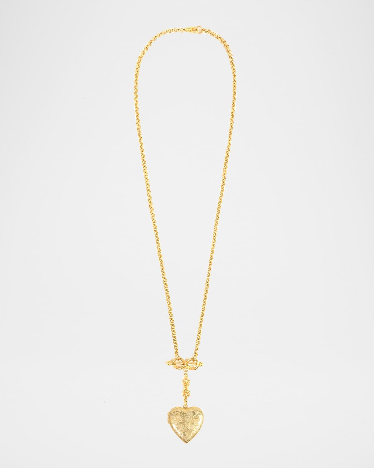 Chain and Heart Locket Necklace