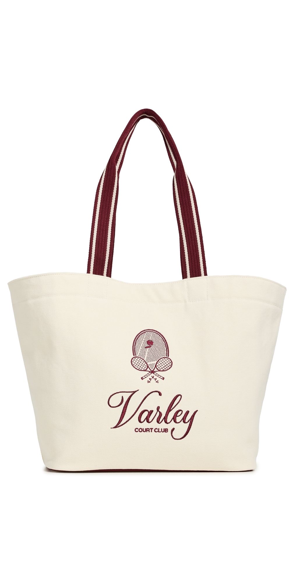 Varley Robinson Canvas Club Tote Bag Ivory/Port One Size