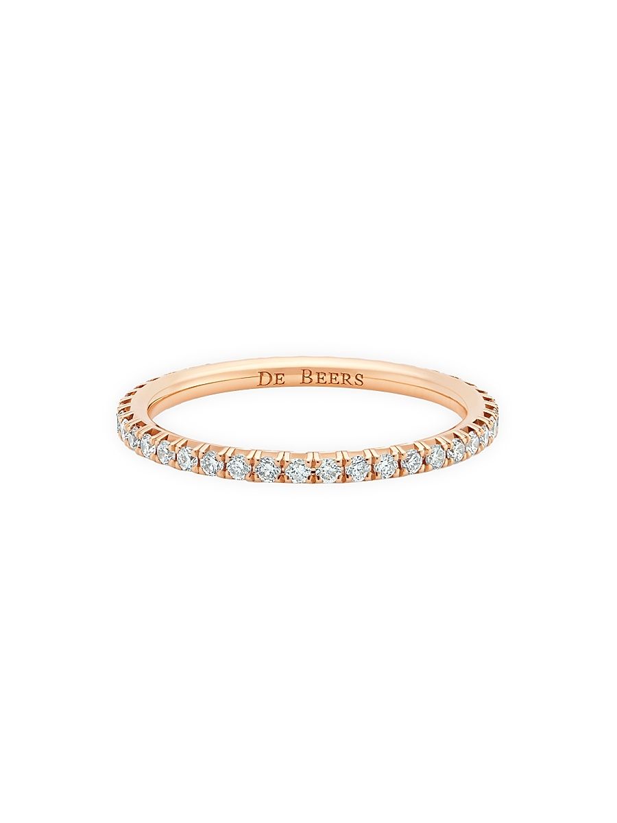 Women's Aura Pink Diamond & 18K Rose Gold Band Ring - Pink - Size 6.5