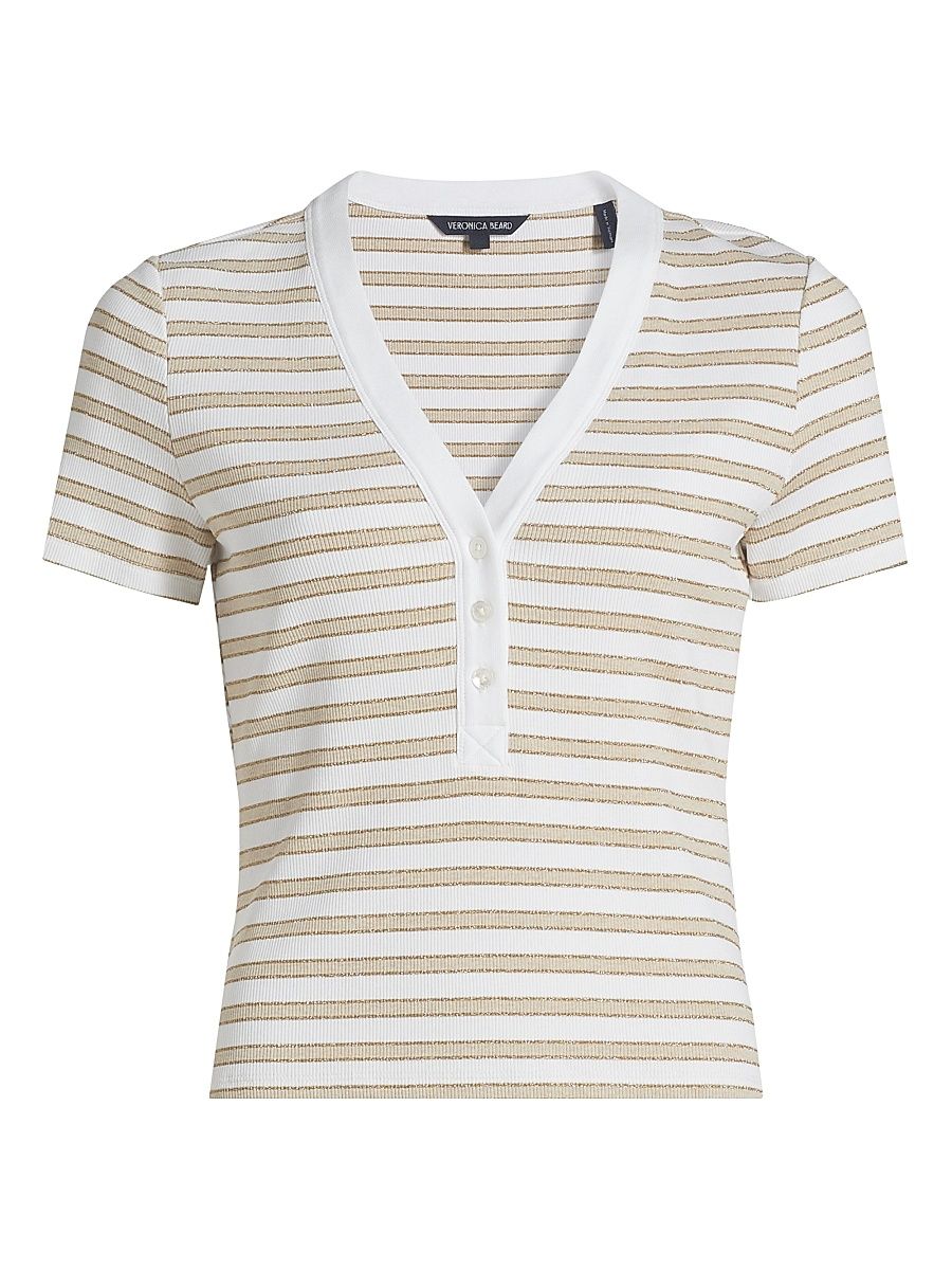 Women's Dekalb Striped Top - Khaki White - Size XS