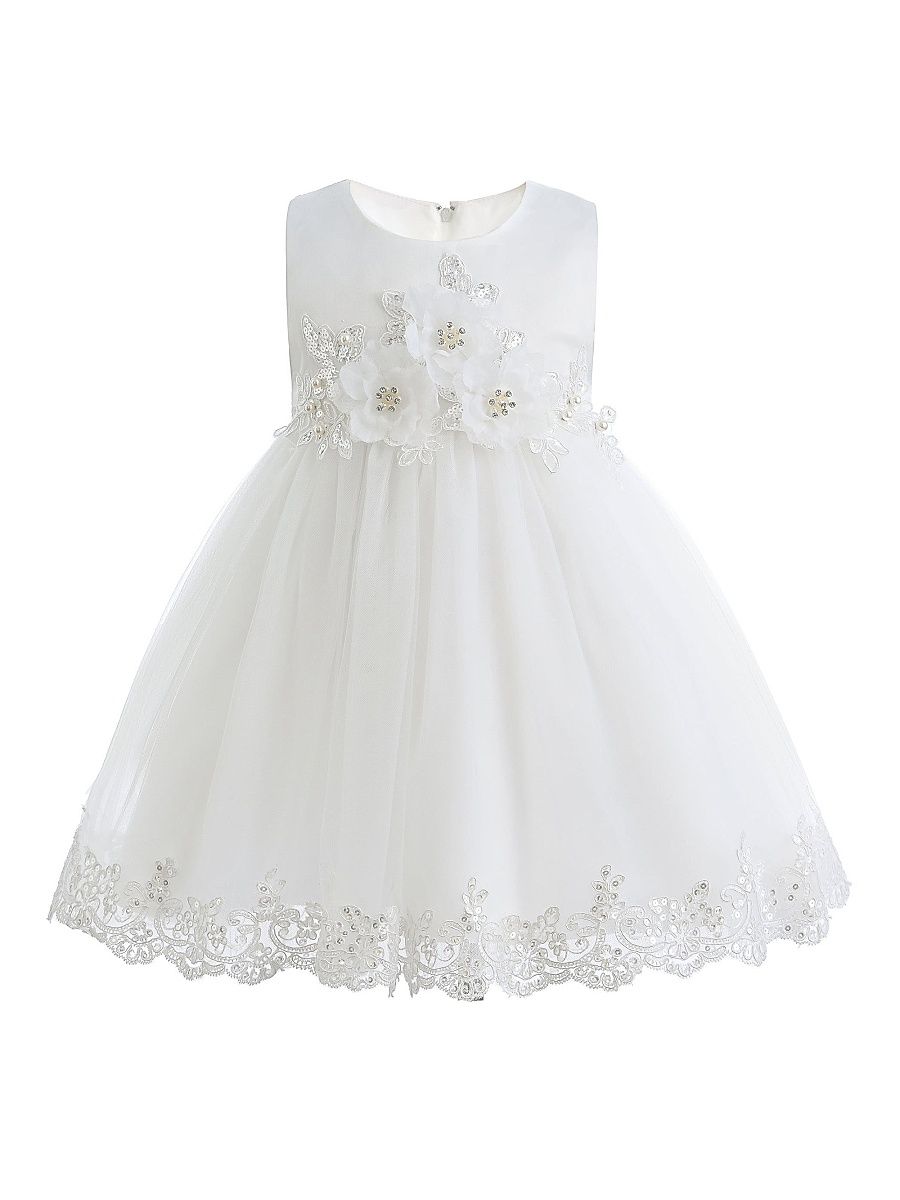 Baby Girl's Embroidered Blooming Bow Dress - White - Size 24 Months