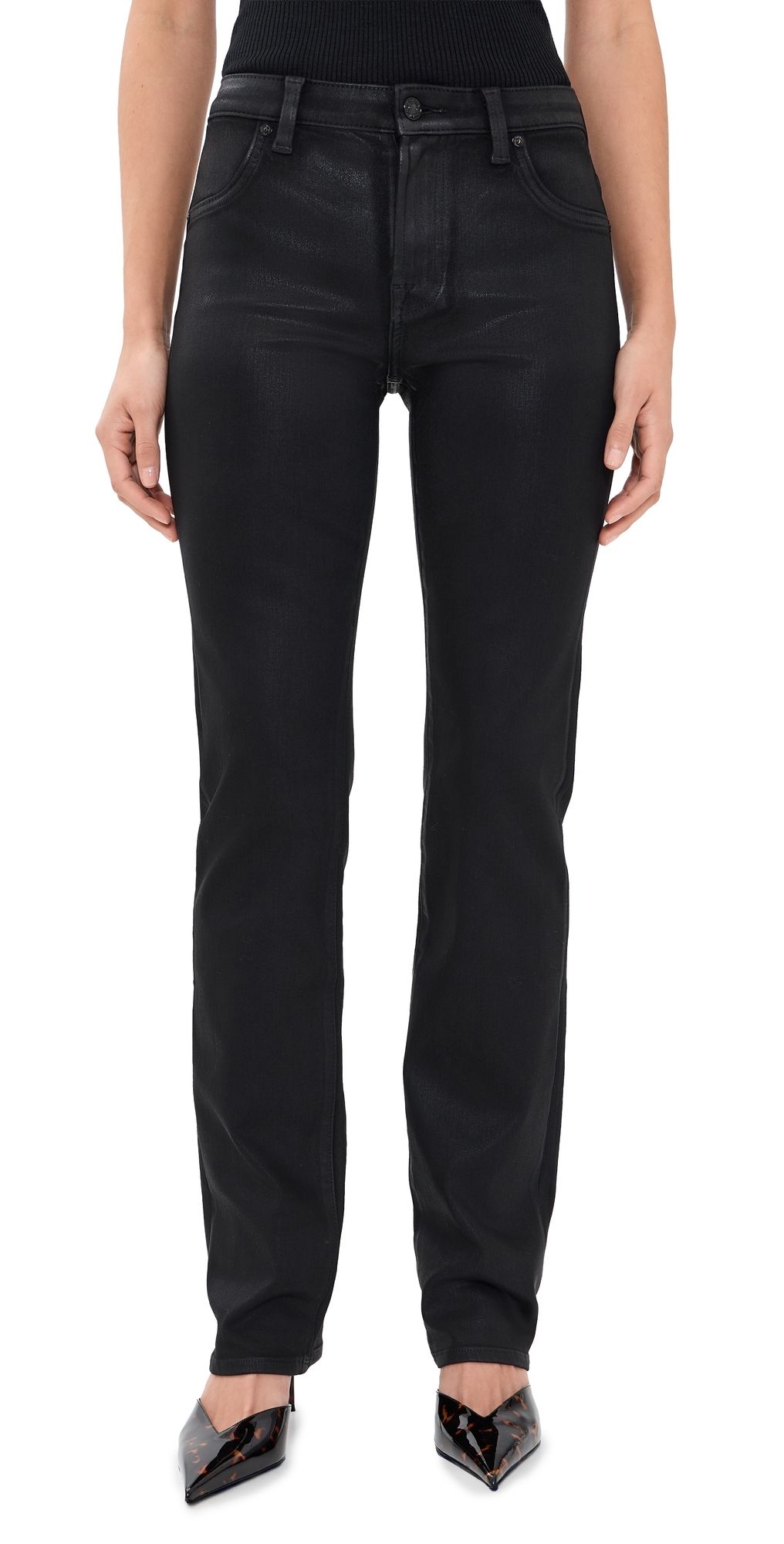 7 For All Mankind The Slim Illusion Jeans Coated Black 28