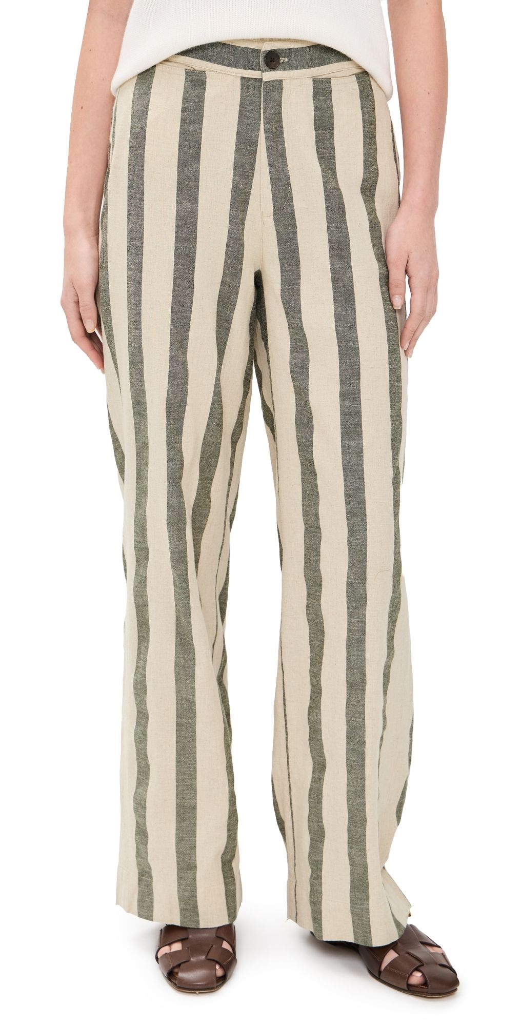 Faherty Sun Strider Cotton Linen Pants Pine Bay Stripe XL