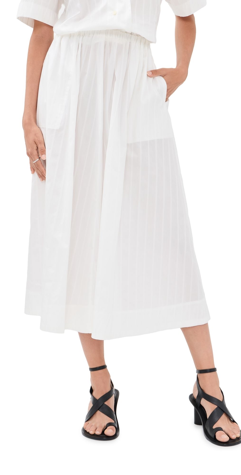 House of Dagmar Cotton Maxi Skirt White 38