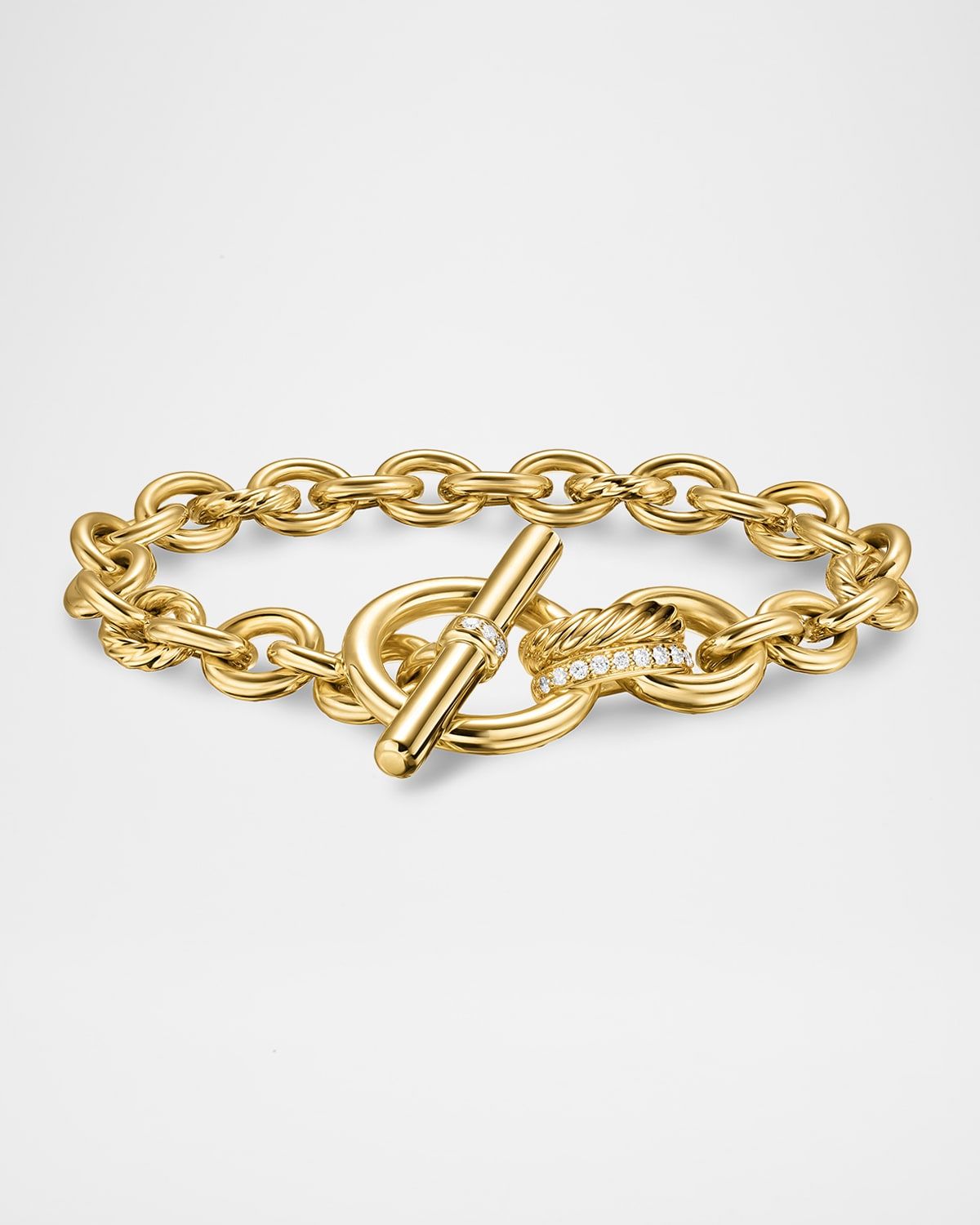 DY Mercer Single-Row Toggle Necklace with Diamonds in 18K Gold, 8-12.5mm