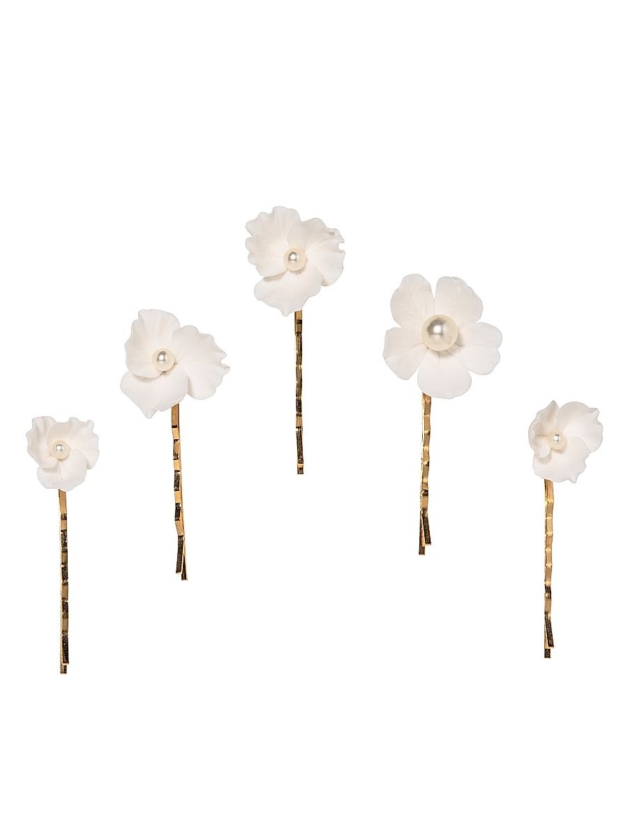 Women's Karissa Flower 5-Piece Bobby Pin Set - Cream