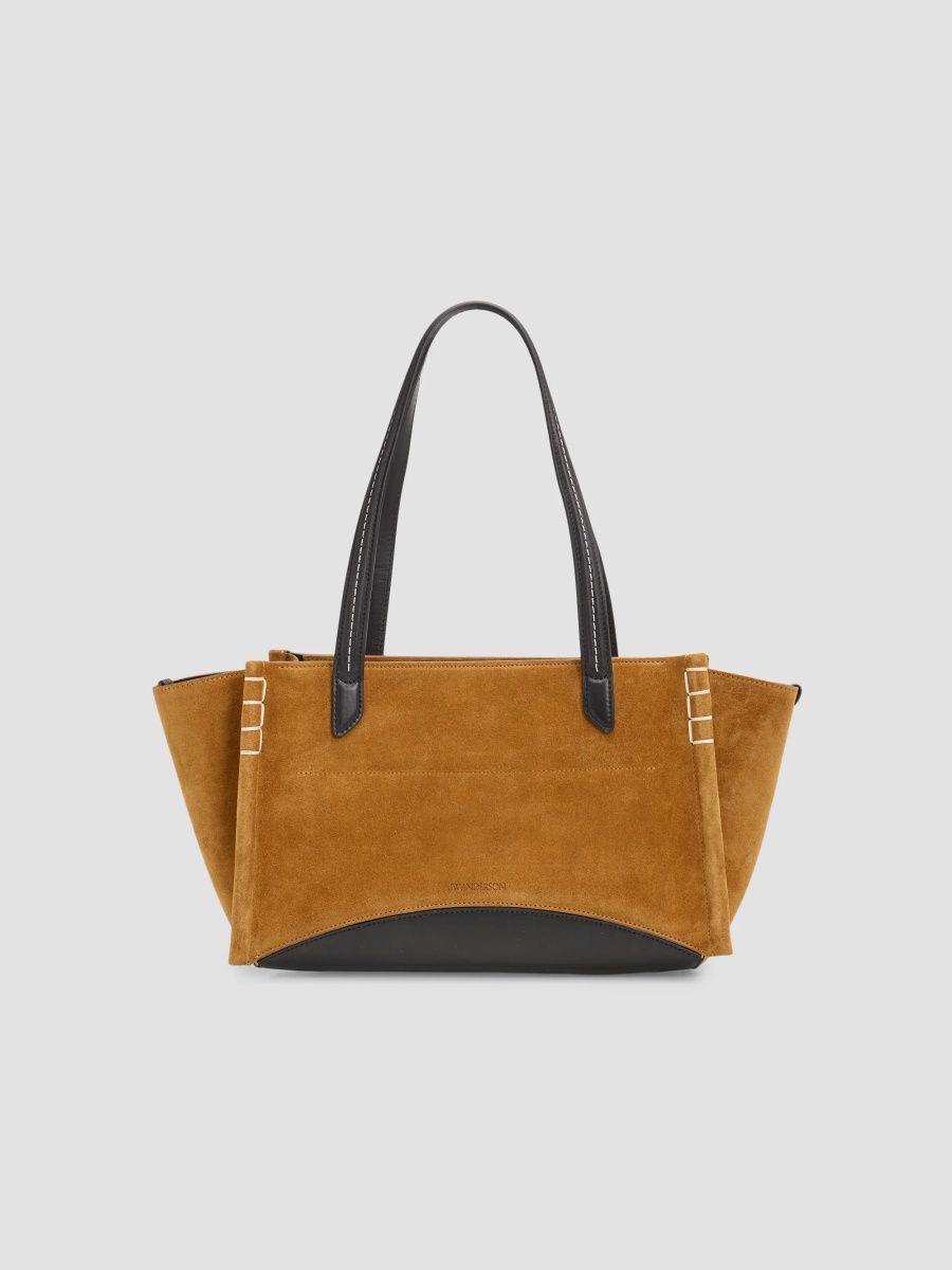 JW Anderson Women's Elongated Suede Tote Bag - Caramel Black