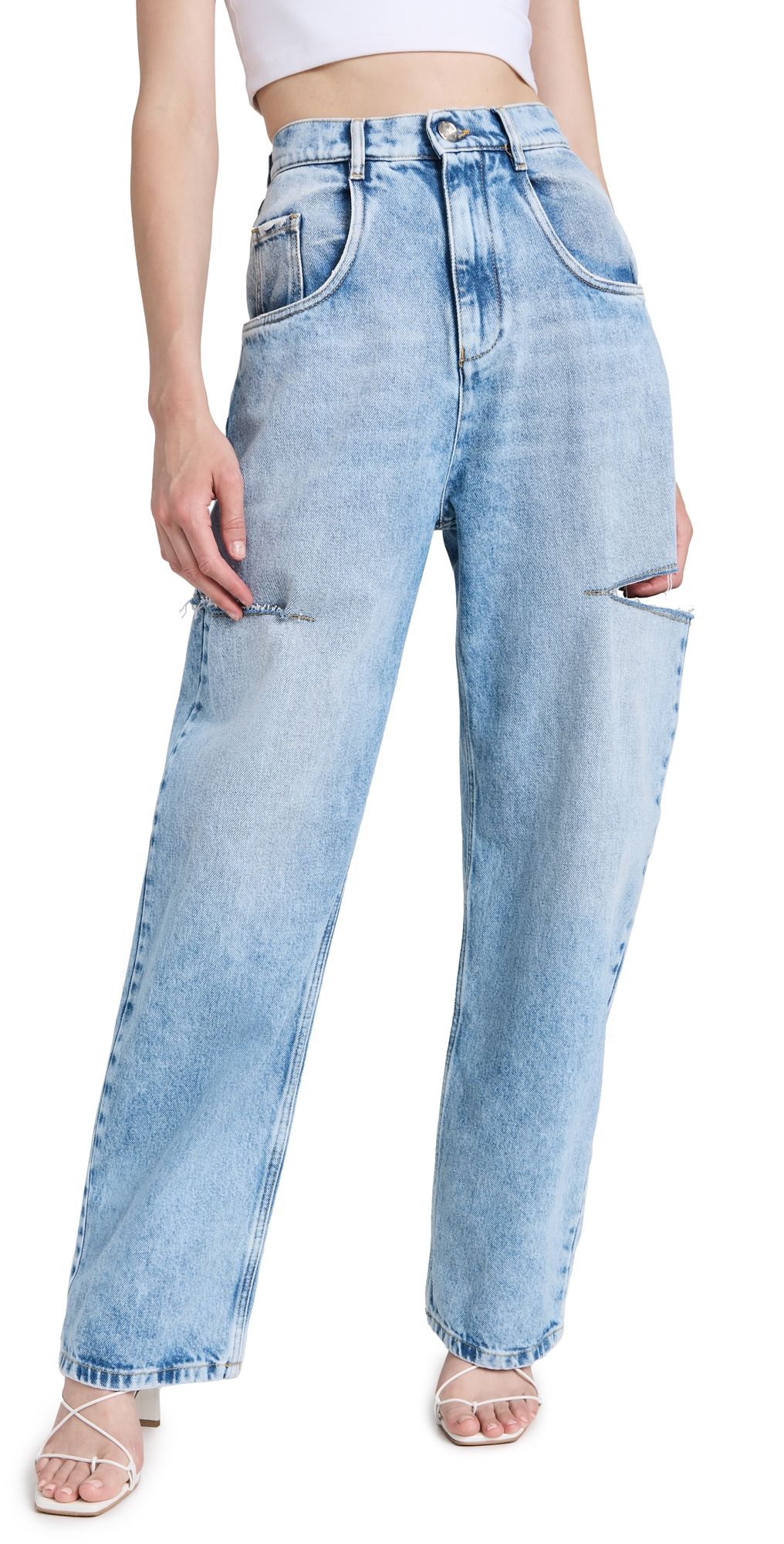 Maison Margiela Denim Jeans with Slash Details Blue 42