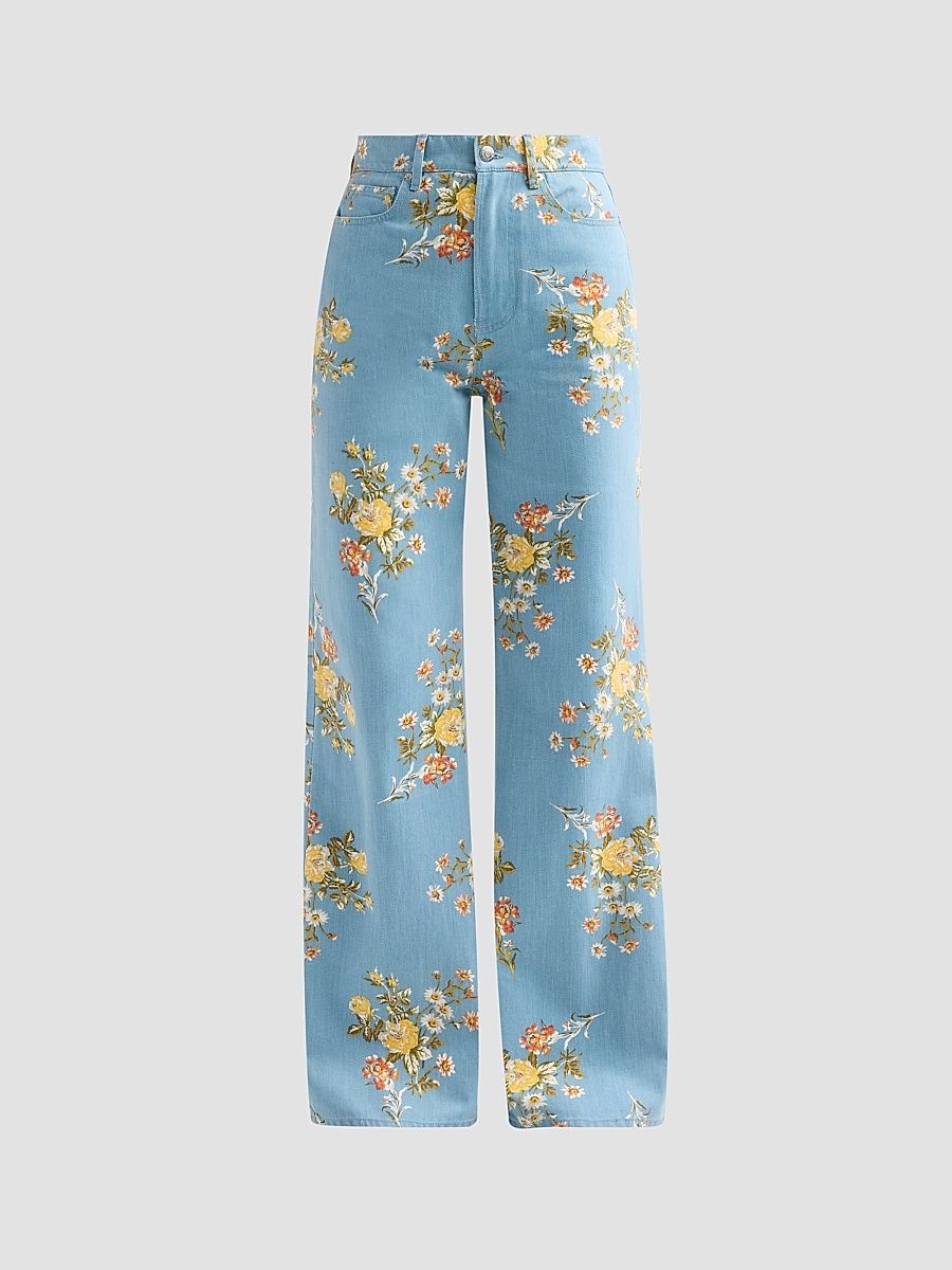 Women's Taylor Floral High-Rise Jeans - Garden Bouquet - Size 24