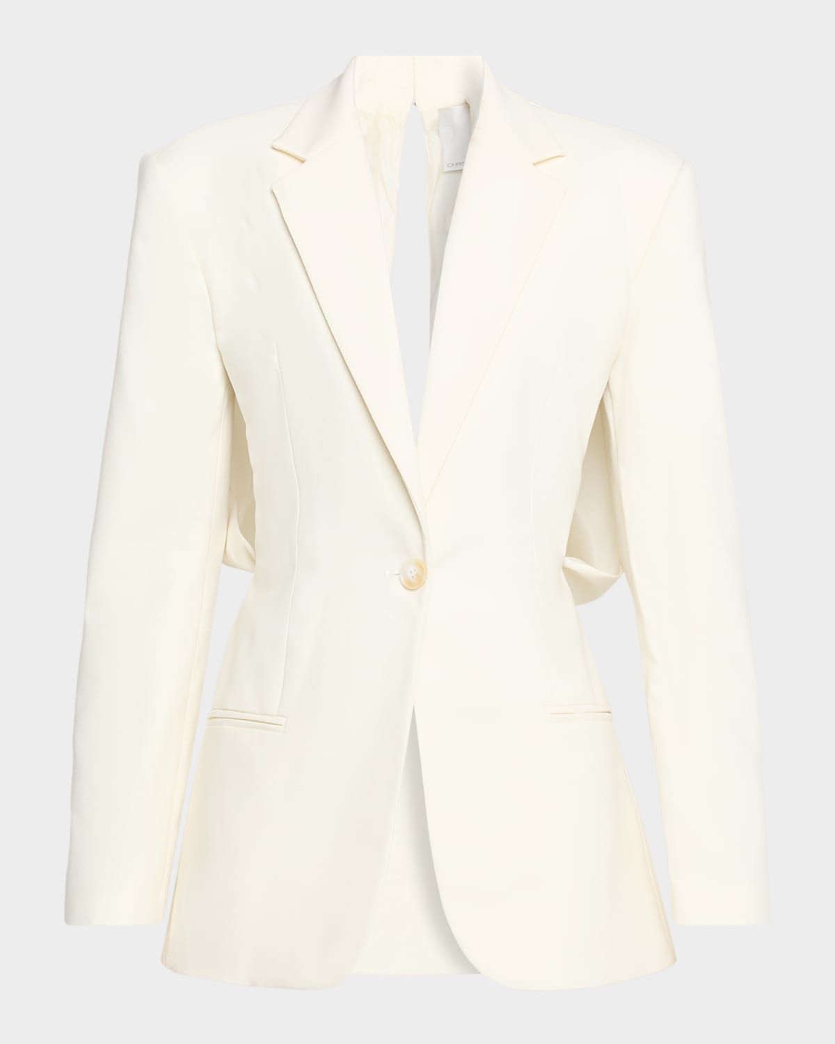 Intimate Bow-Back Twill Single-Breasted Blazer