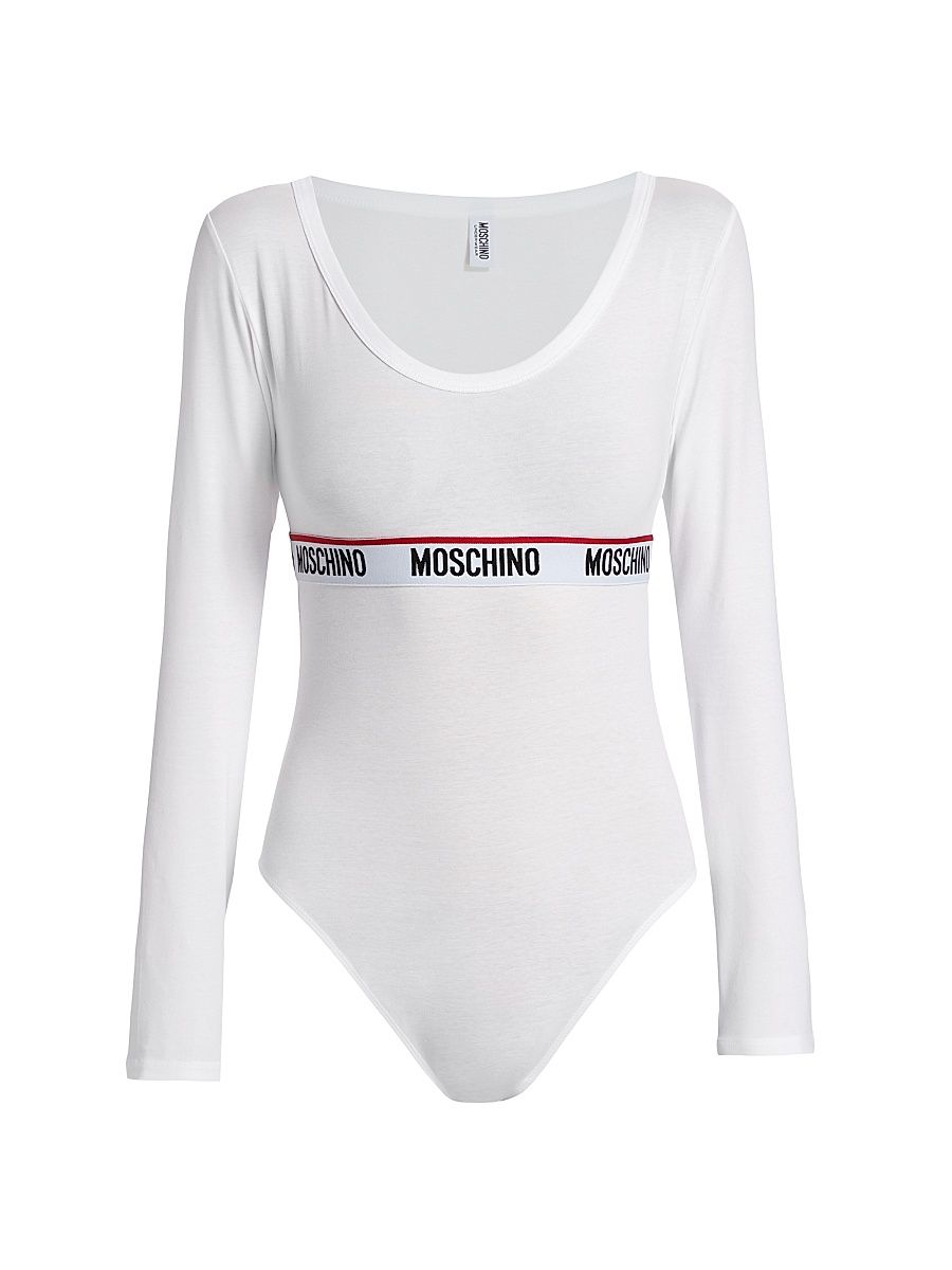Women's Stretch Cotton Logo Bodysuit - Whitearchived - Size XS