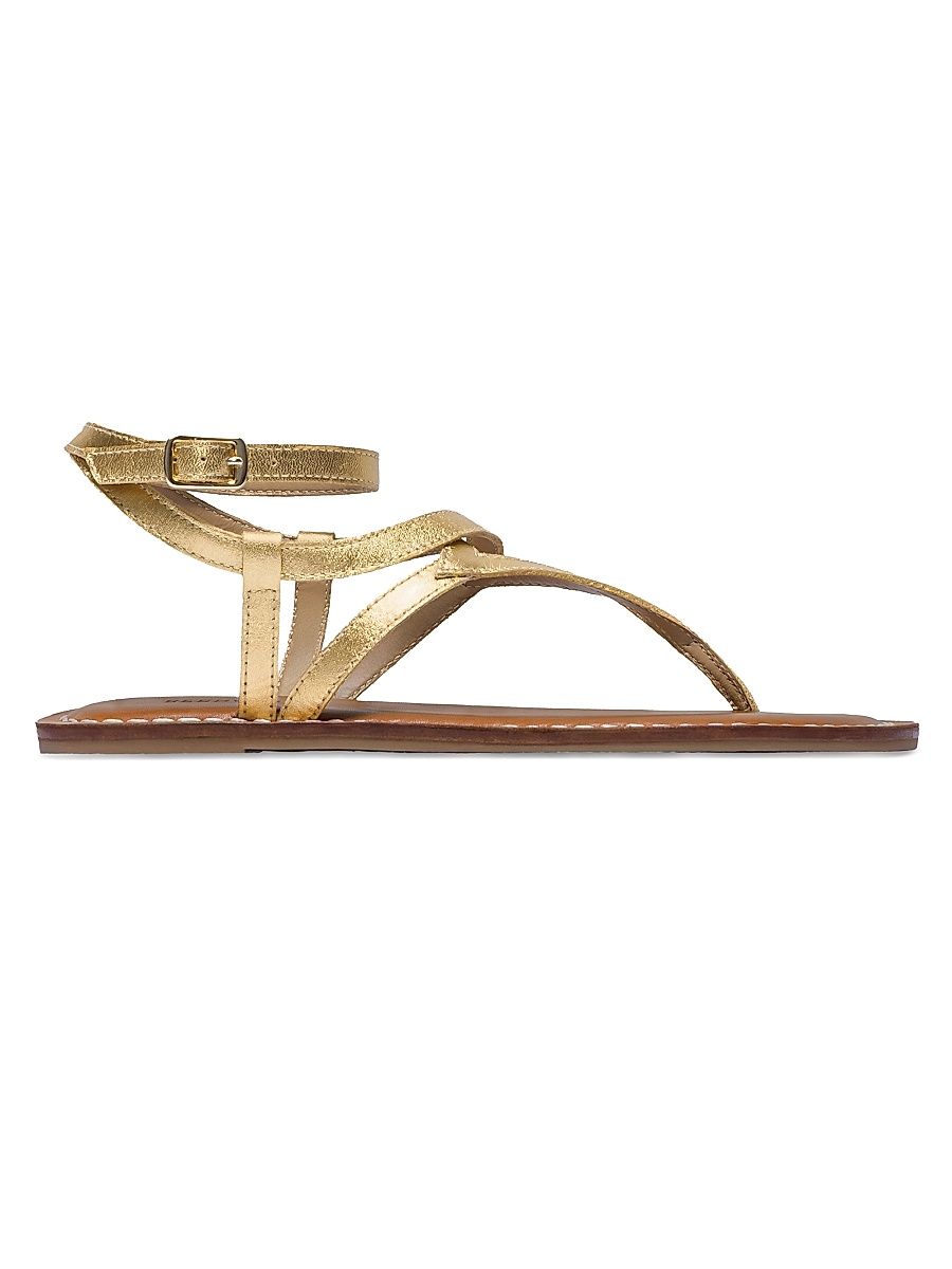 Women's Mallorie Ankle Strap Thong Sandals - Gold - Size 11