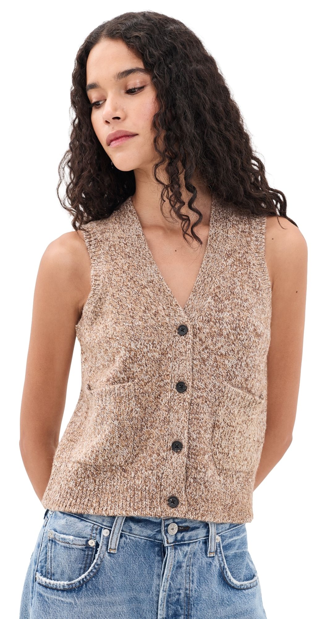 RAILS Kasmir Sweater Vest Brown Melange S