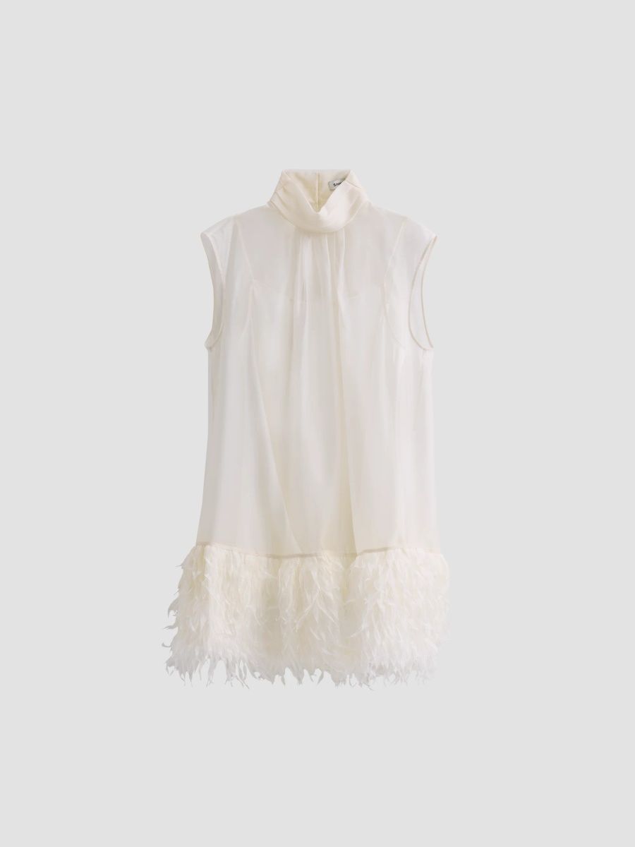 SIMKHAI Women's Shirya Shift Mini Dress - Ivory - Size Large