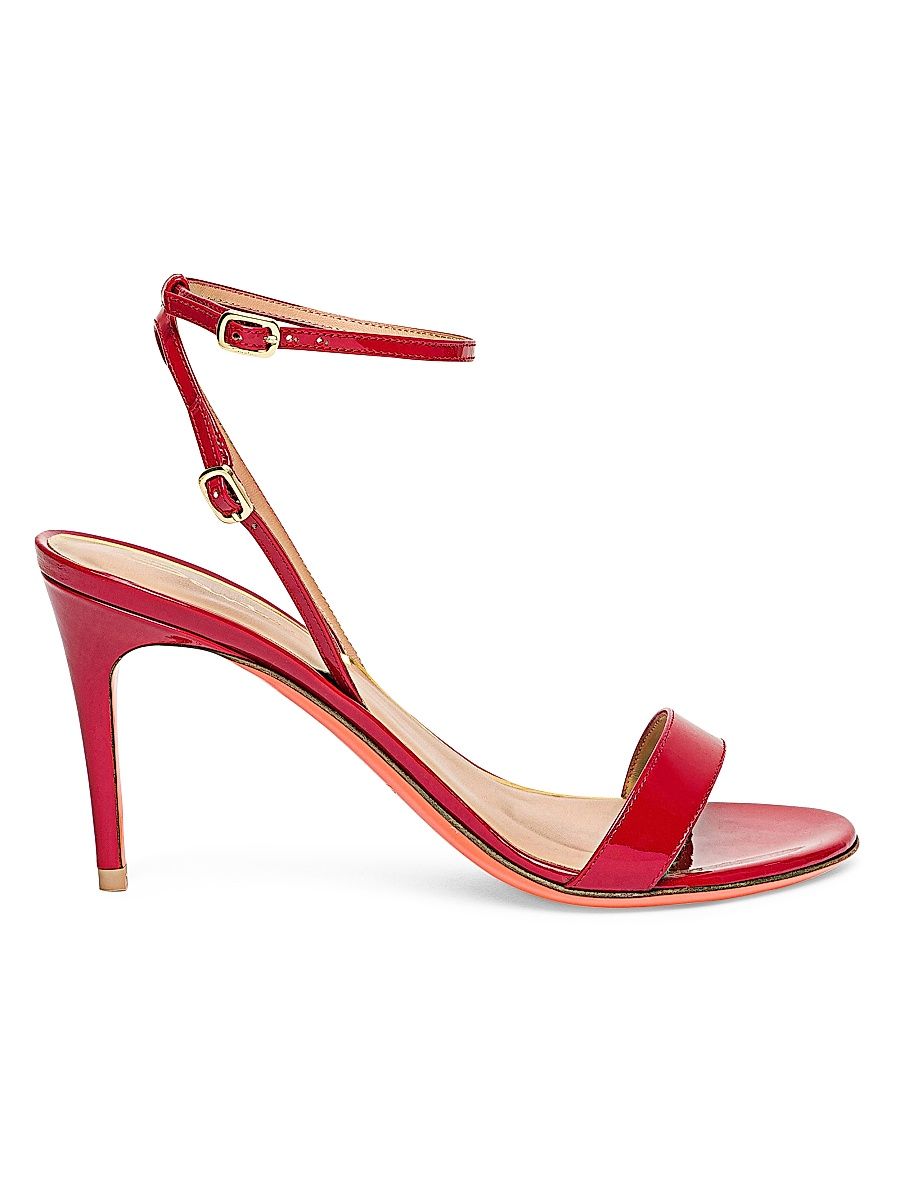 Women's Strappy Leather Stiletto Sandals - Red - Size 11.5
