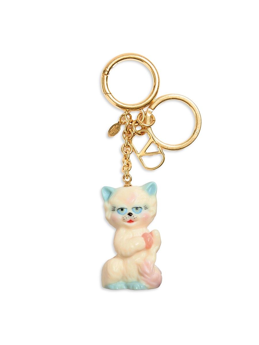 Women's Le Chat De La Maison Nylon Bag Charm with Key Ring - Multicolorored