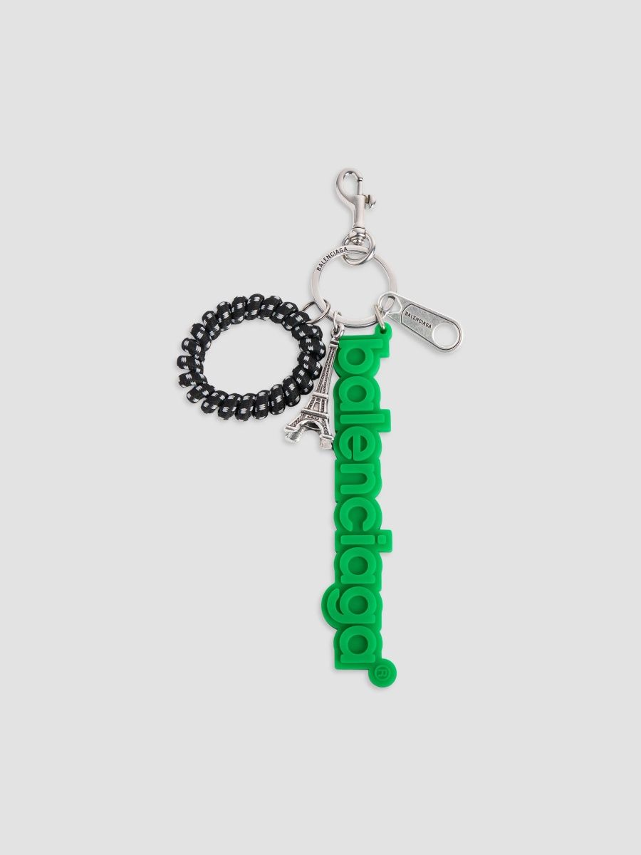 Balenciaga Men's Logo Keychain Charm - Green