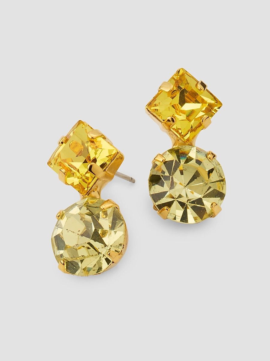 Women's Gaven 18K-Gold-Plated & Austrian Crystal Drop Earrings - Citrine