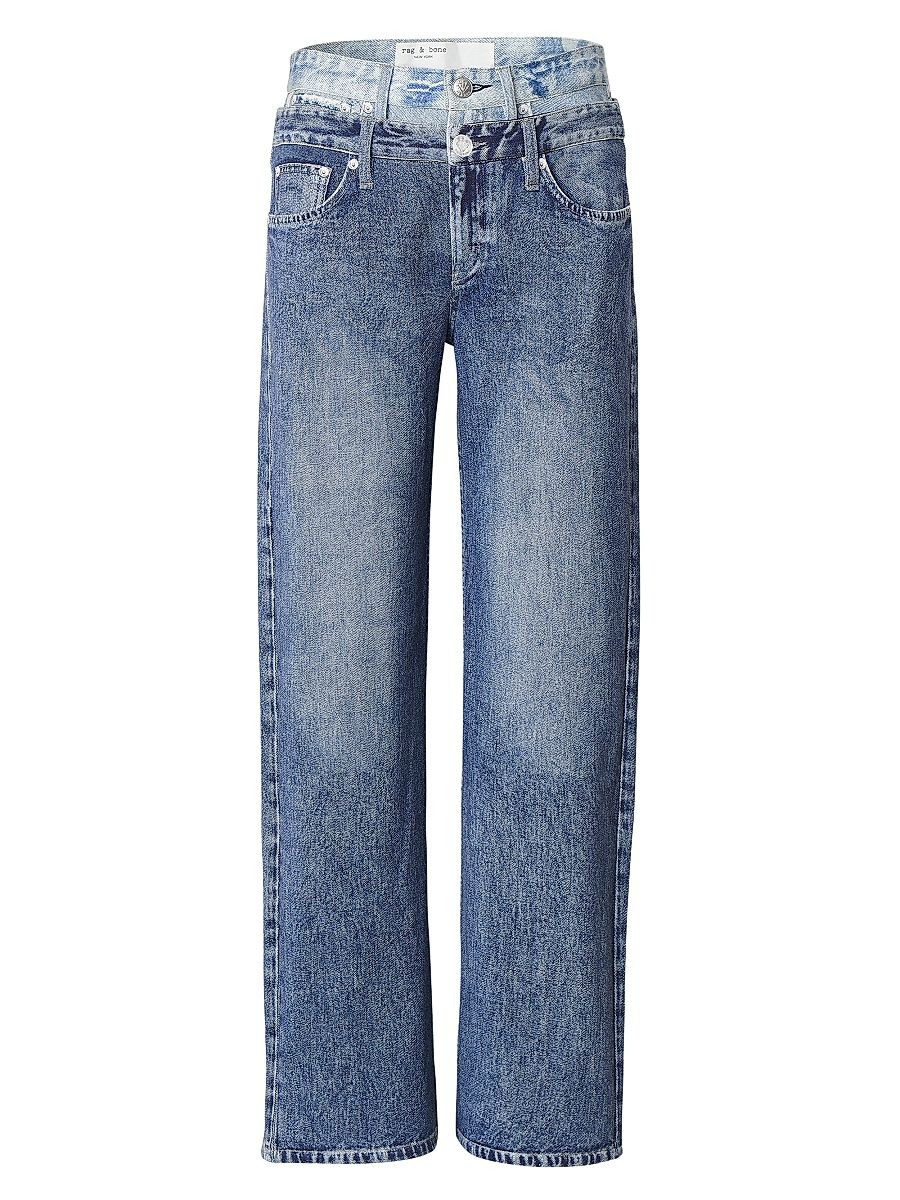 Women's Miramar Logan Terry Combo Straight-Leg Pants - Dark Double Indigo - Size 30