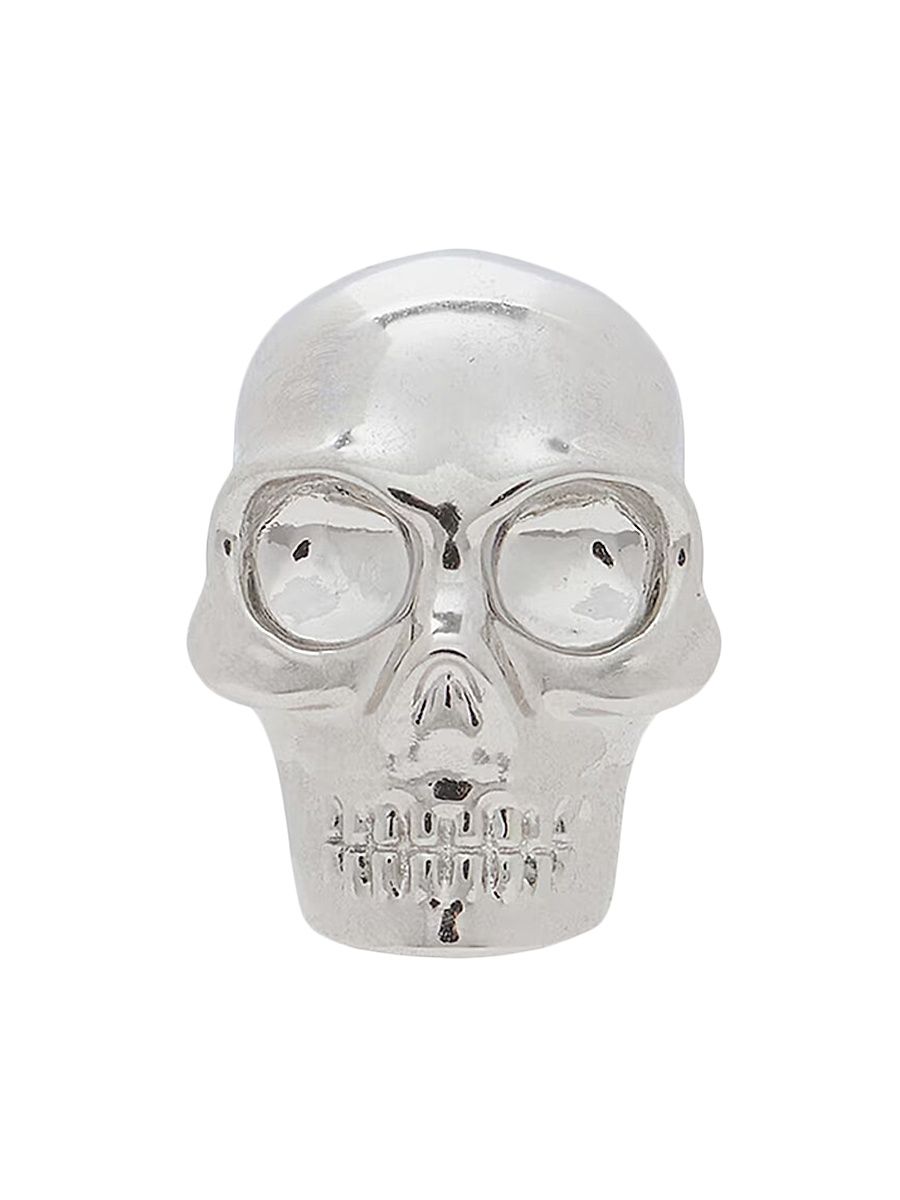 Men's Skull Stud Single Earring - Palladium