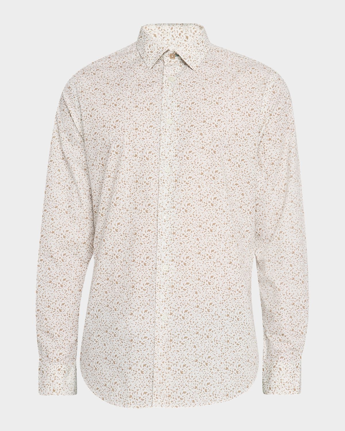 Men & apos;s Floral-Print Tailored Cotton Shirt