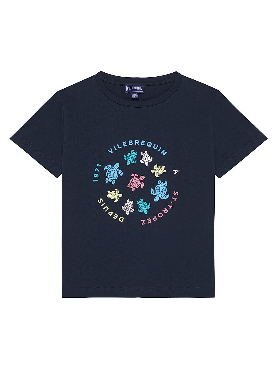 Little Kid's & Kid's Tortues Multicolores T-Shirt - Navy Blue Marine - Size 14